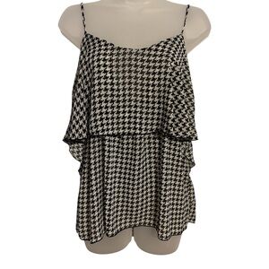 ❤️HOUNDSTOOTH LIGHTWEIGHT SUMMER TOP w/TRAPS MEDIUM #G
